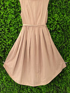Stone Belted Sleeveless Midi Dress
