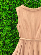 Stone Belted Sleeveless Midi Dress