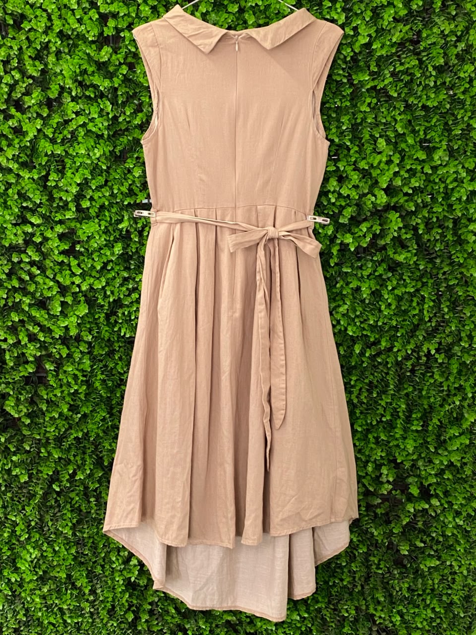Stone Belted Sleeveless Midi Dress