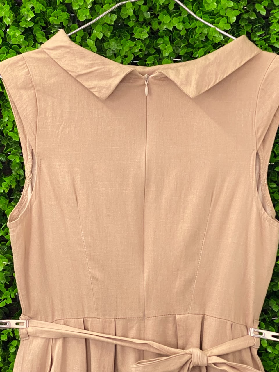 Stone Belted Sleeveless Midi Dress