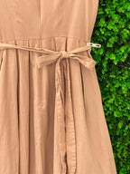 Stone Belted Sleeveless Midi Dress