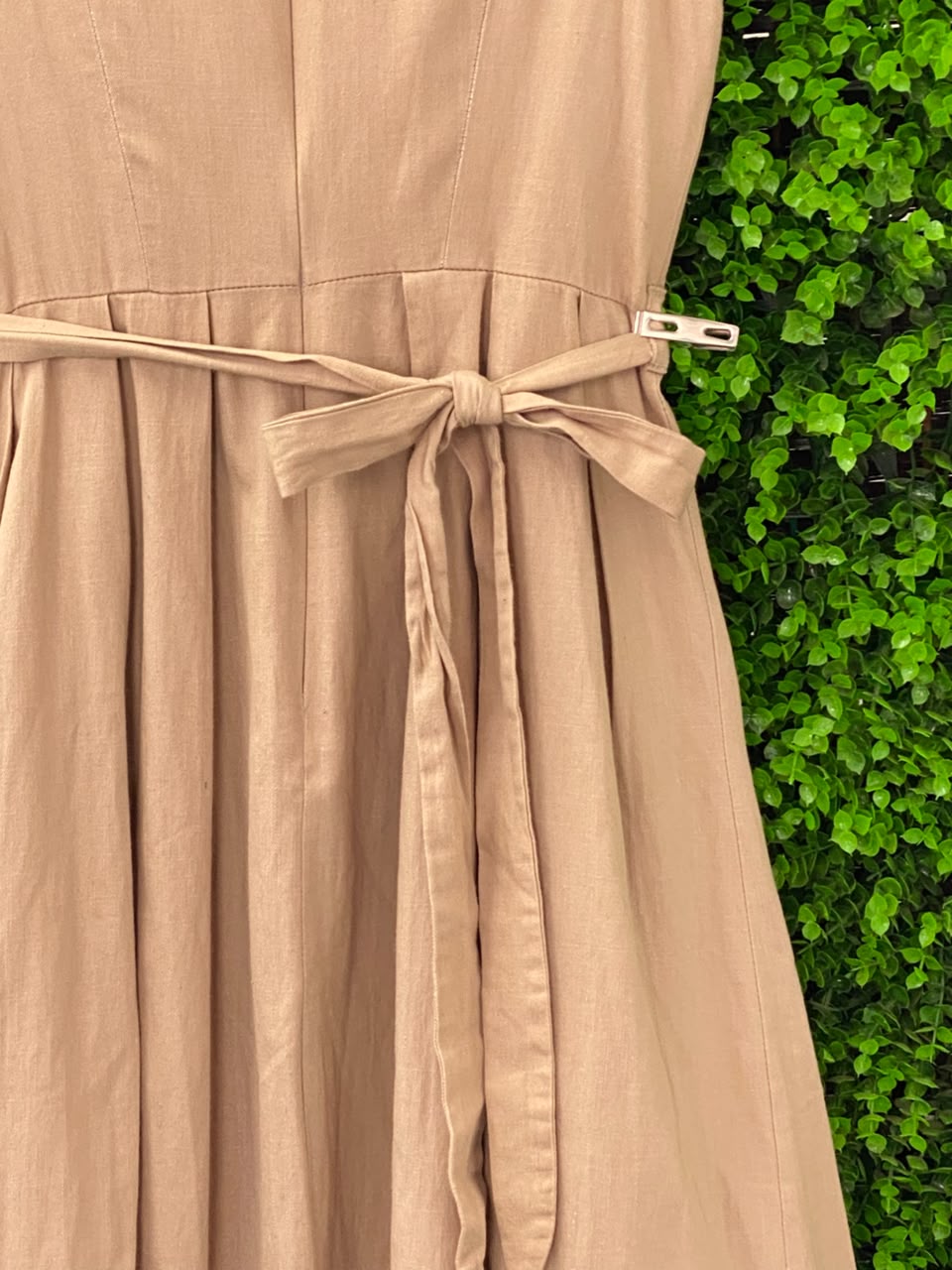 Stone Belted Sleeveless Midi Dress