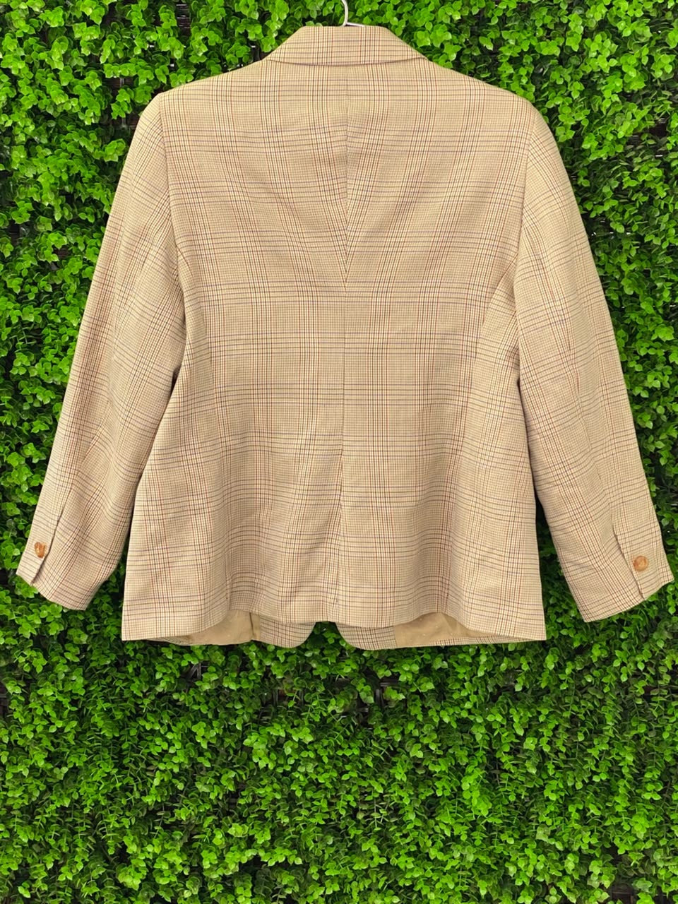Beige Heritage Check Tailored Blazer