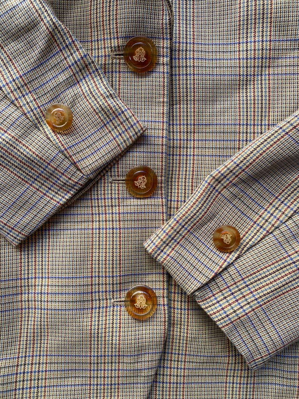 Beige Heritage Check Tailored Blazer