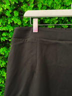 Black Asymmetric Pleated Midi Skirt
