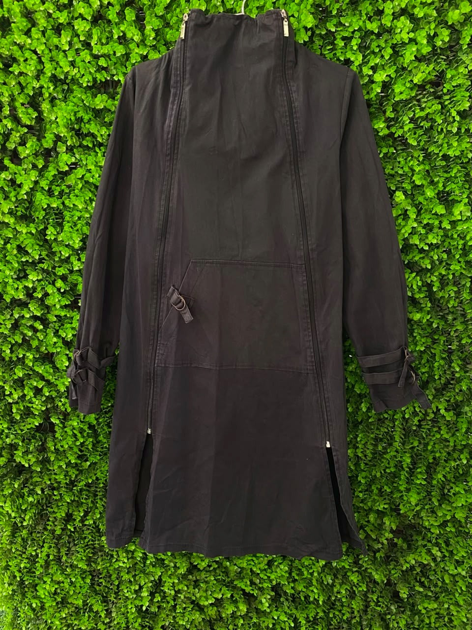 Black Sheer Longline Utility Shirt Dress