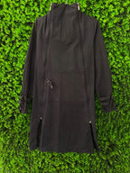 Black Sheer Longline Utility Shirt Dress