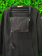 Black Sheer Longline Utility Shirt Dress