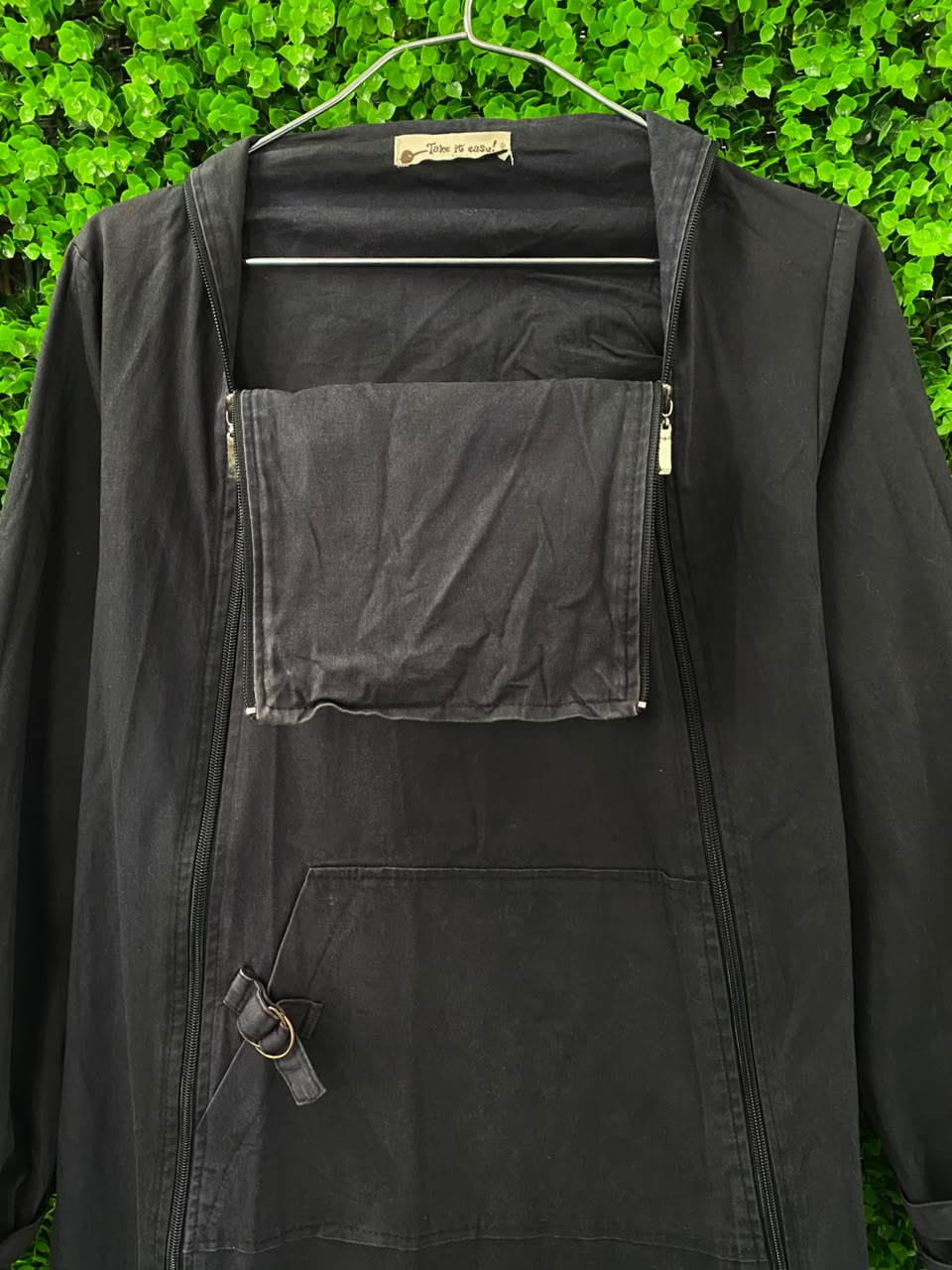 Black Sheer Longline Utility Shirt Dress