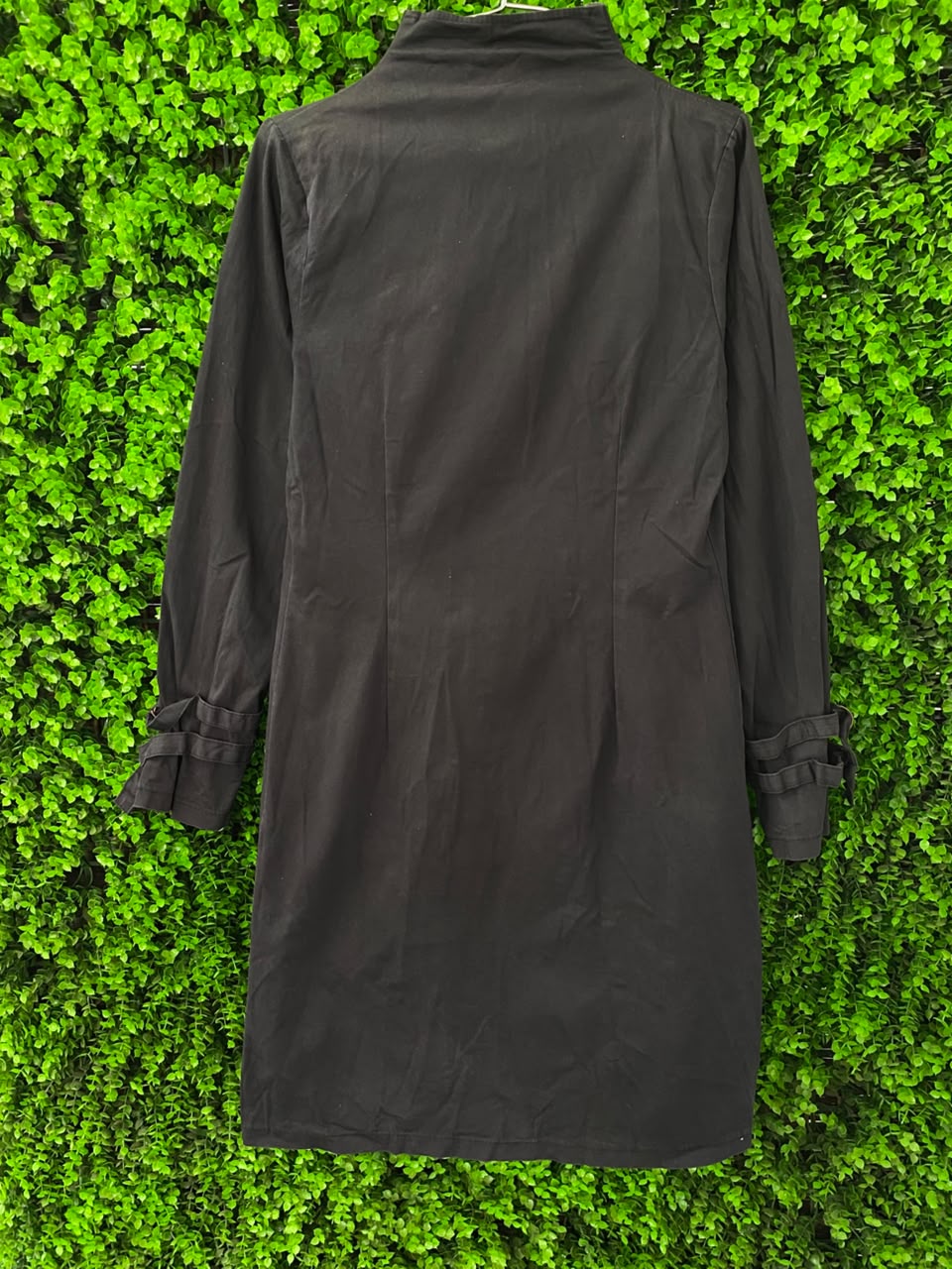 Black Sheer Longline Utility Shirt Dress