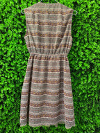 Vintage Stripe Button-Front Midi Dress