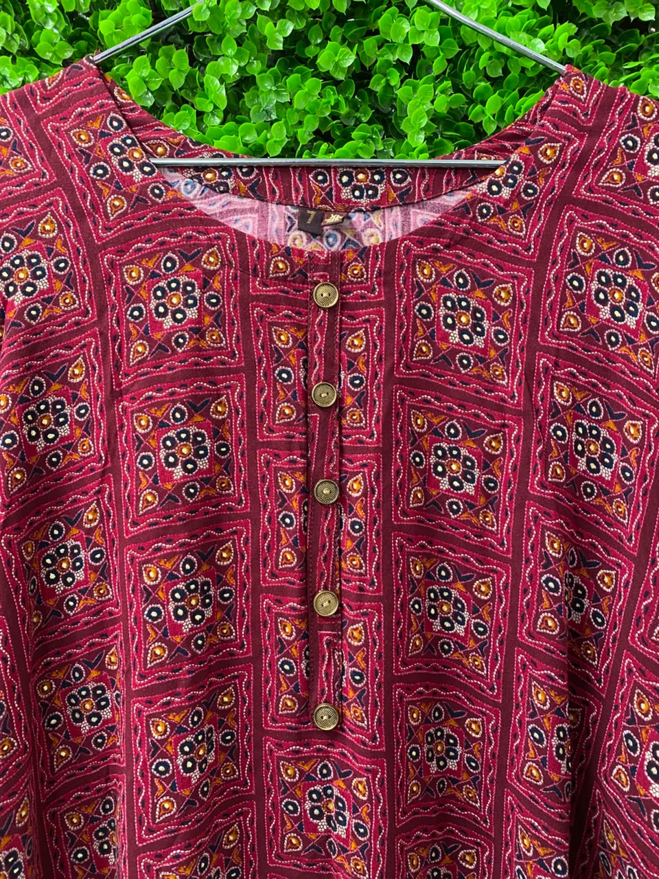 Berry Boho Print Tunic Dress