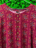 Berry Boho Print Tunic Dress