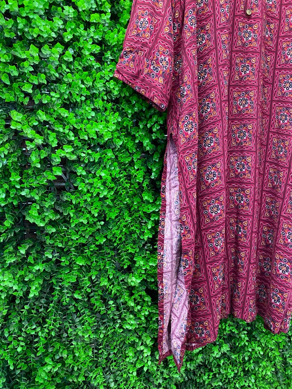 Berry Boho Print Tunic Dress