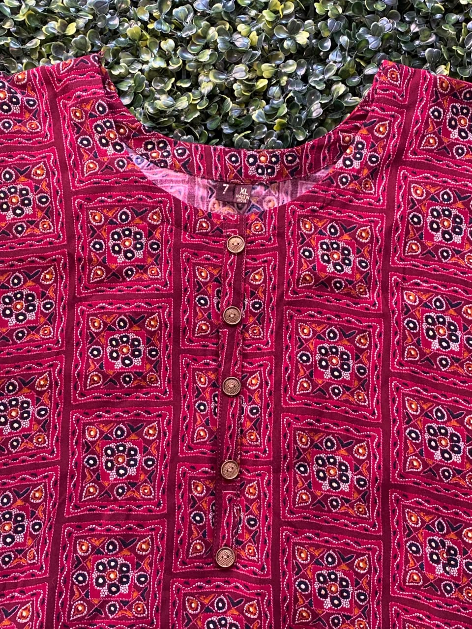 Berry Boho Print Tunic Dress