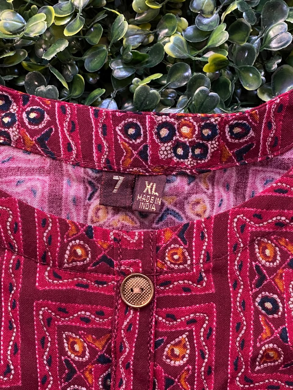 Berry Boho Print Tunic Dress