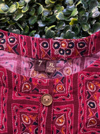 Berry Boho Print Tunic Dress