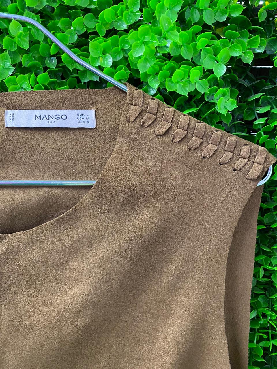 Mango Suede-Look Sleeveless Top