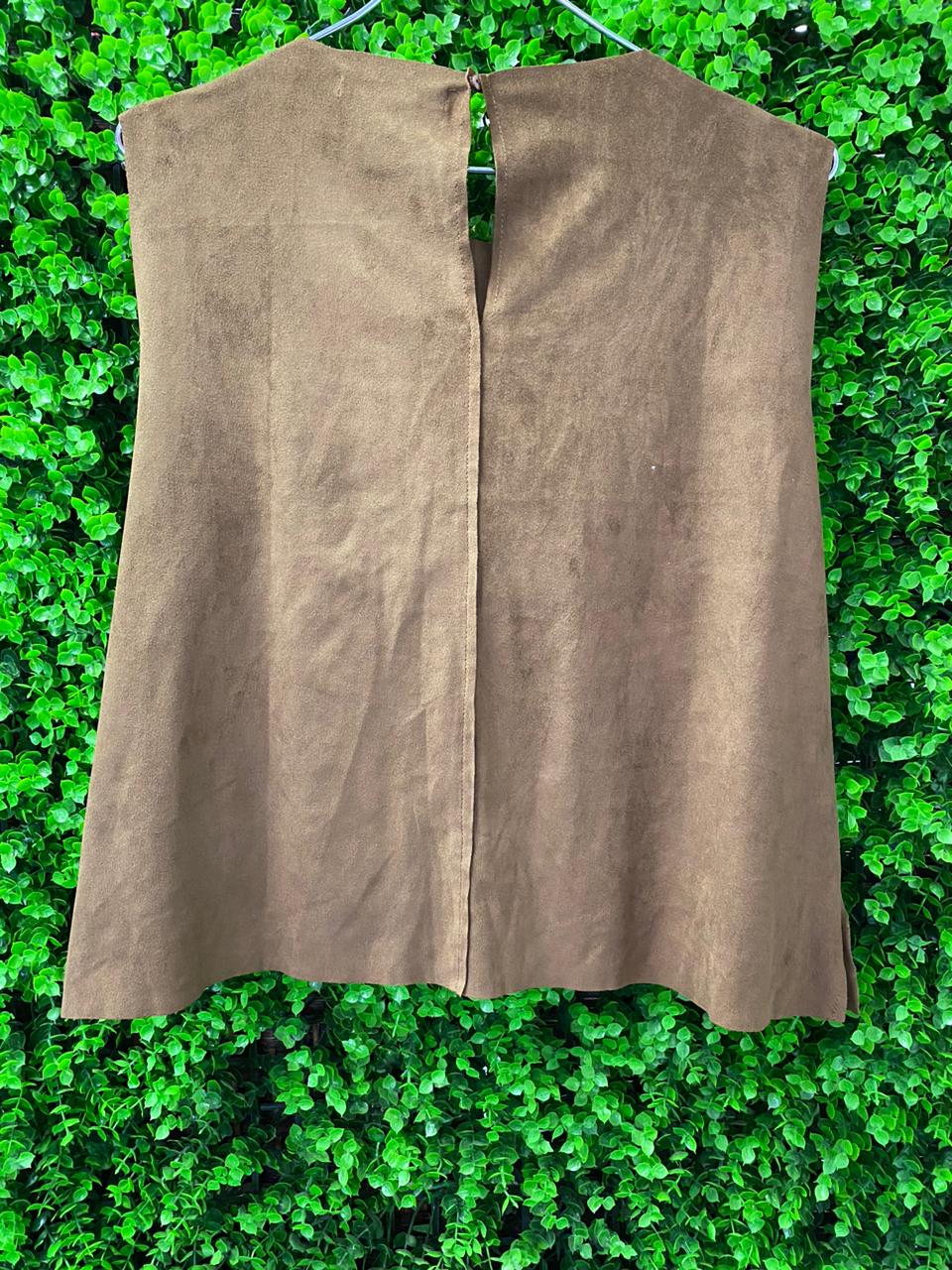 Mango Suede-Look Sleeveless Top