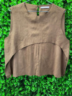 Mango Suede-Look Sleeveless Top