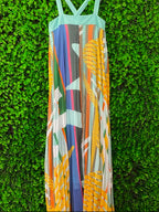 Poetry Multicolor Abstract Pleated Cami Maxi Dress