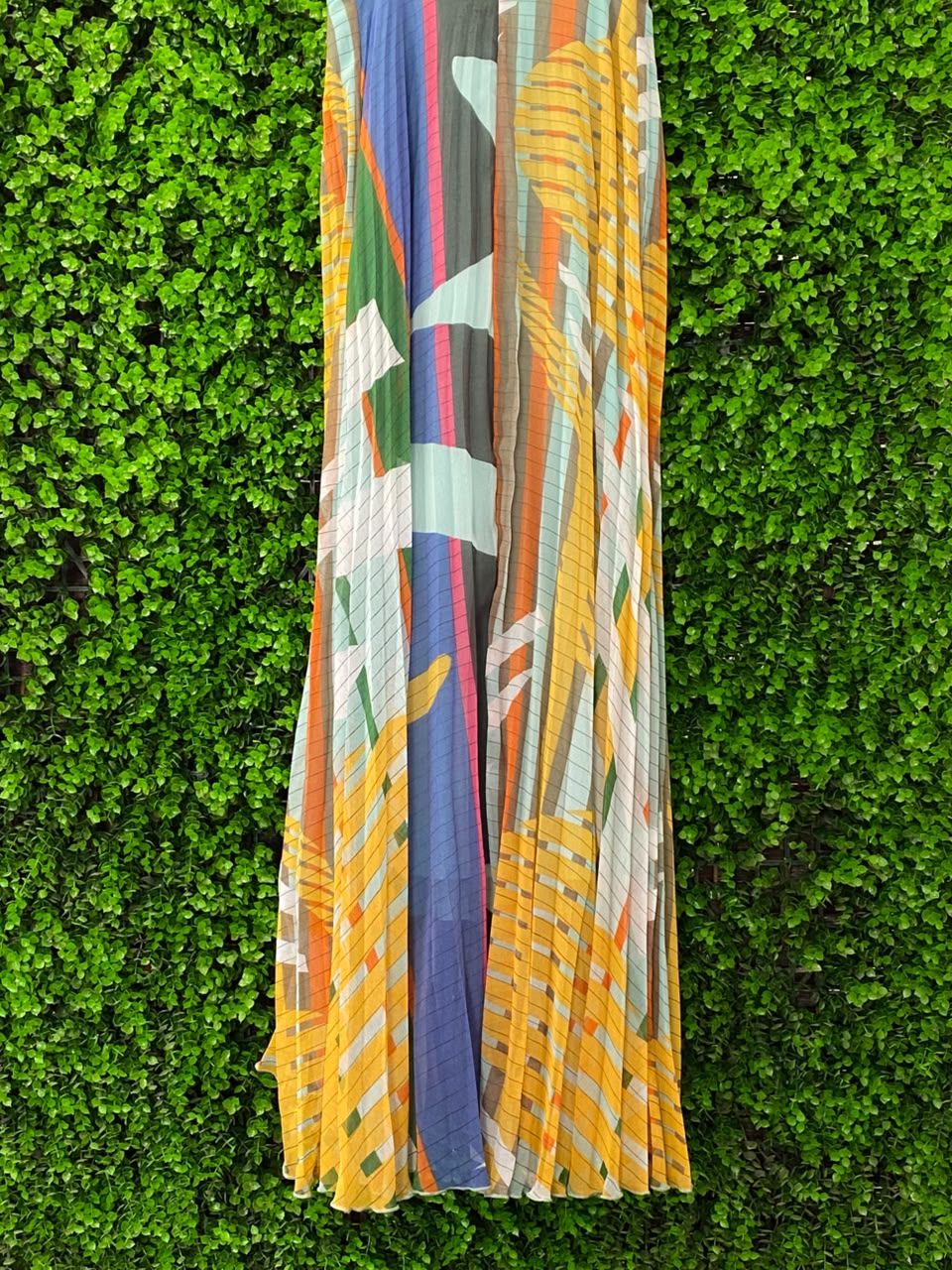 Poetry Multicolor Abstract Pleated Cami Maxi Dress