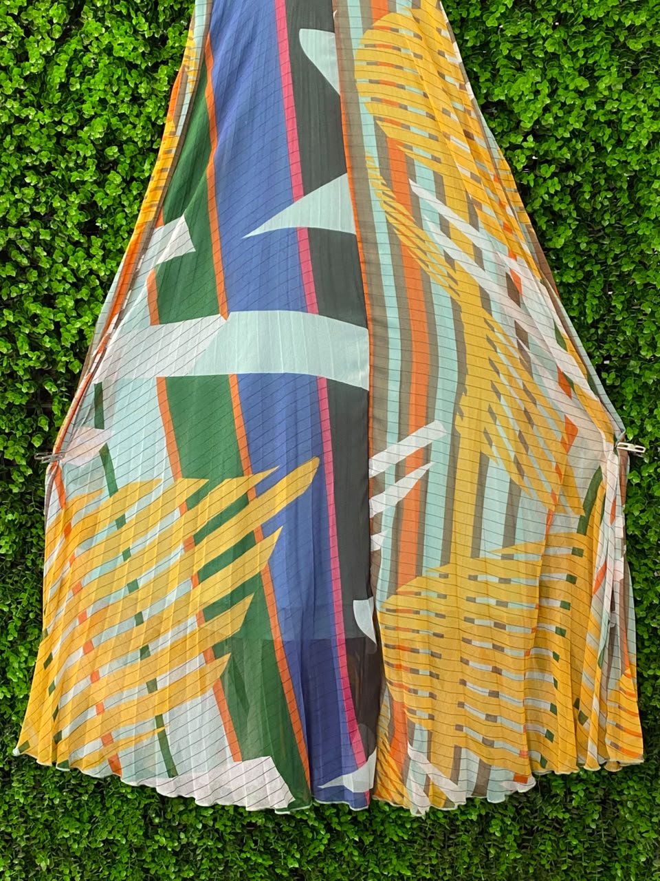 Poetry Multicolor Abstract Pleated Cami Maxi Dress