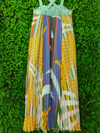 Poetry Multicolor Abstract Pleated Cami Maxi Dress