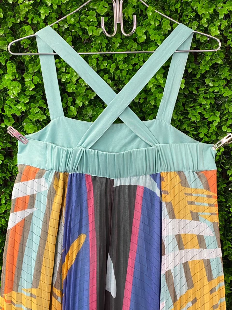 Poetry Multicolor Abstract Pleated Cami Maxi Dress