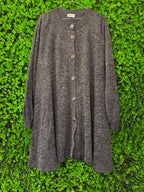 Charcoal Longline Button-Front Cardigan