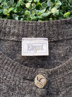 Charcoal Longline Button-Front Cardigan