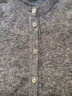 Charcoal Longline Button-Front Cardigan