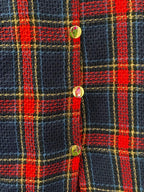 Navy & Red Tartan Wrap Mini Skirt