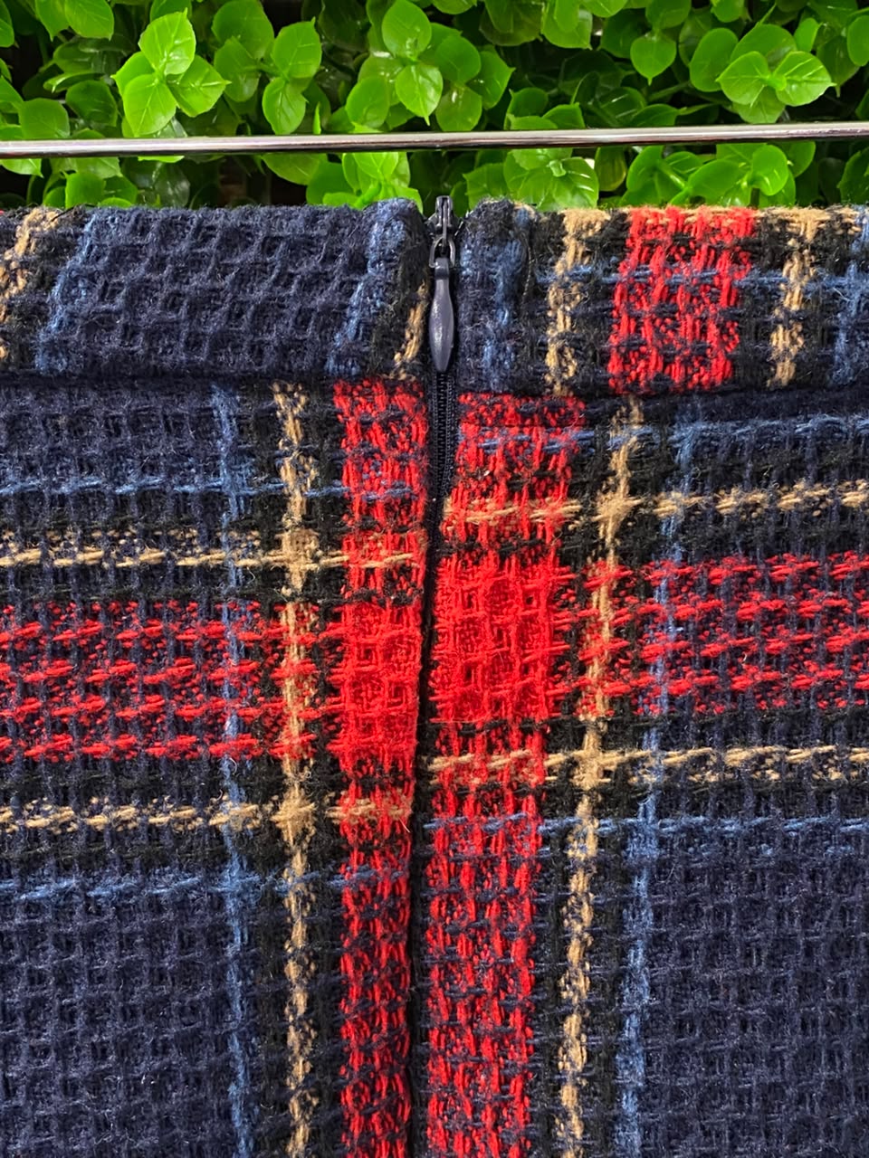 Navy & Red Tartan Wrap Mini Skirt