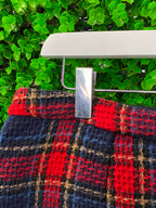Navy & Red Tartan Wrap Mini Skirt