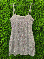 Silver Sequin Mini Dress
