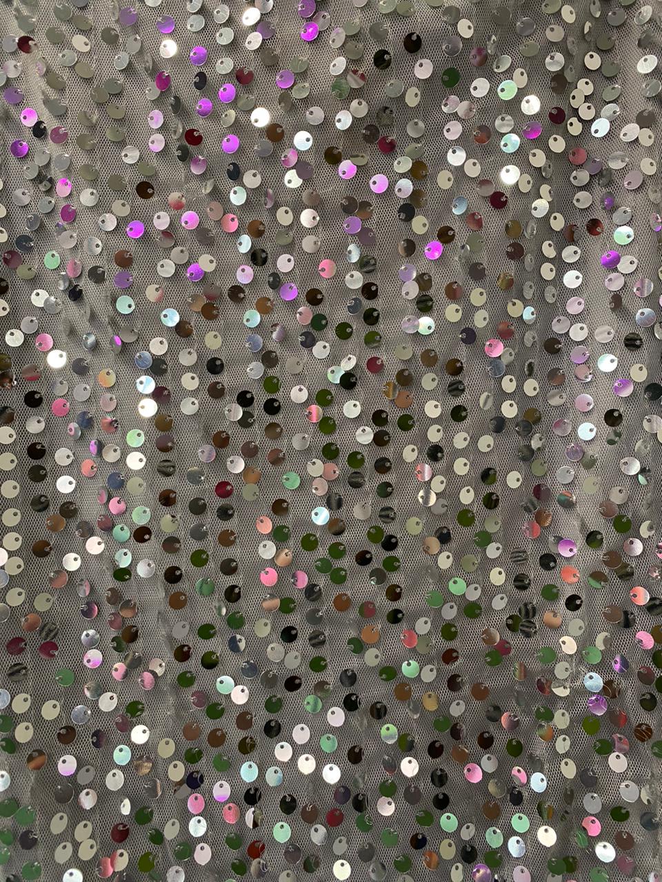 Silver Sequin Mini Dress