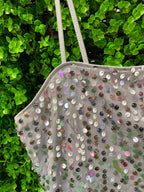 Silver Sequin Mini Dress