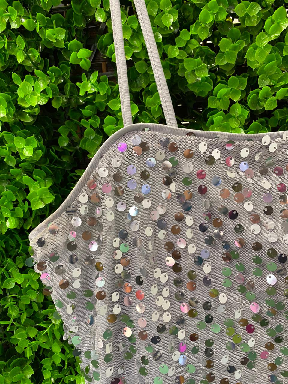 Silver Sequin Mini Dress