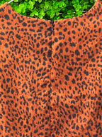 Belsa Rust Leopard Balloon-Sleeve Mini Dress