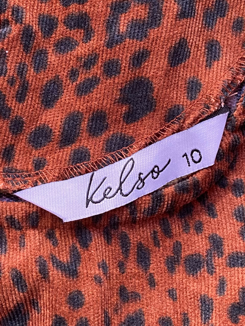 Belsa Rust Leopard Balloon-Sleeve Mini Dress