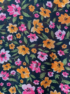 Dark Floral Tiered Midi Dress