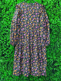 Dark Floral Tiered Midi Dress