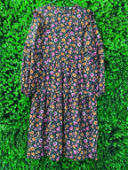 Dark Floral Tiered Midi Dress