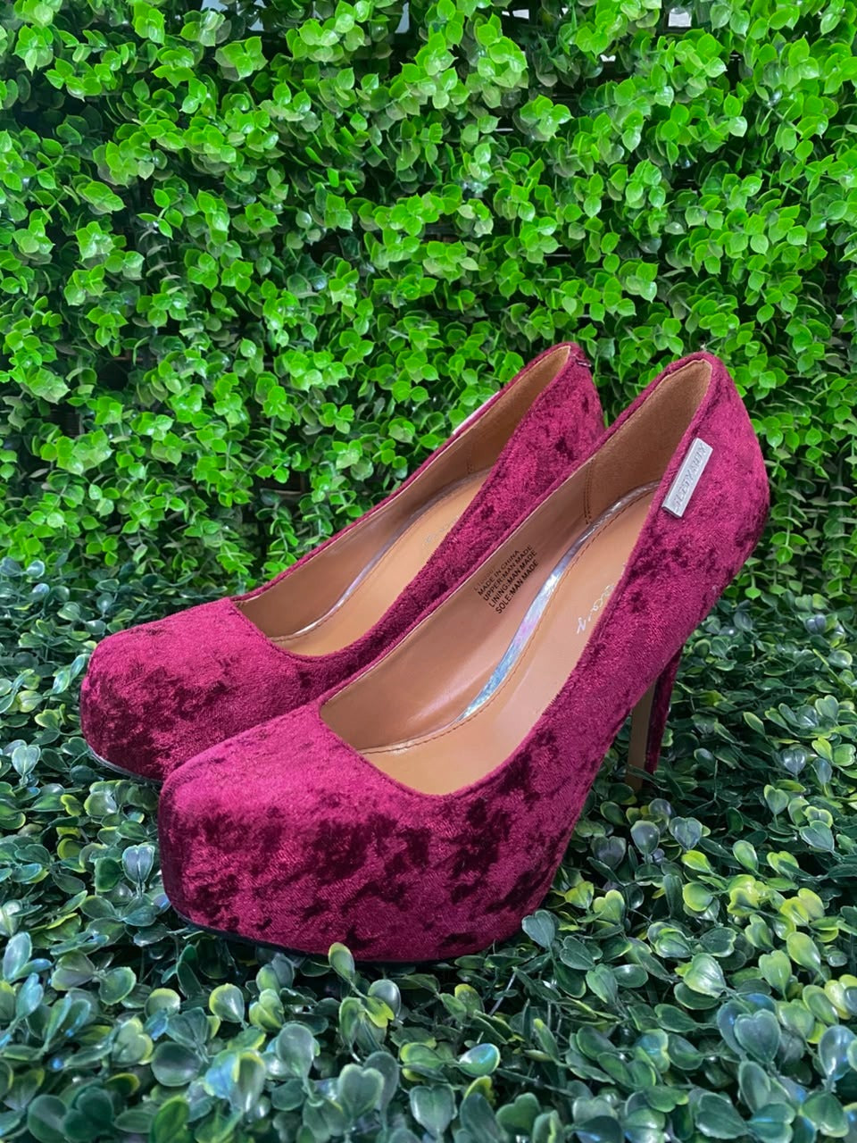 Sissy BoyBurgundy Velvet Platform Pumps