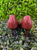 Brown Croc-Embossed Pointed Pumps
