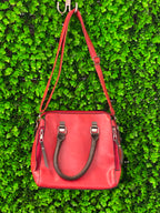 Red Three-Piece Handbag & Pouch Set