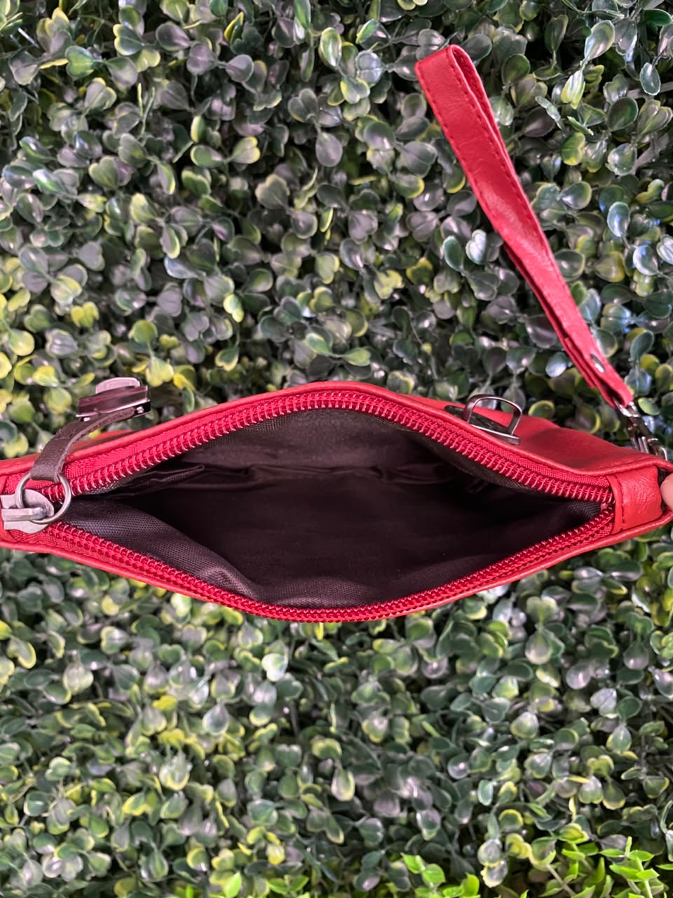 Red Three-Piece Handbag & Pouch Set