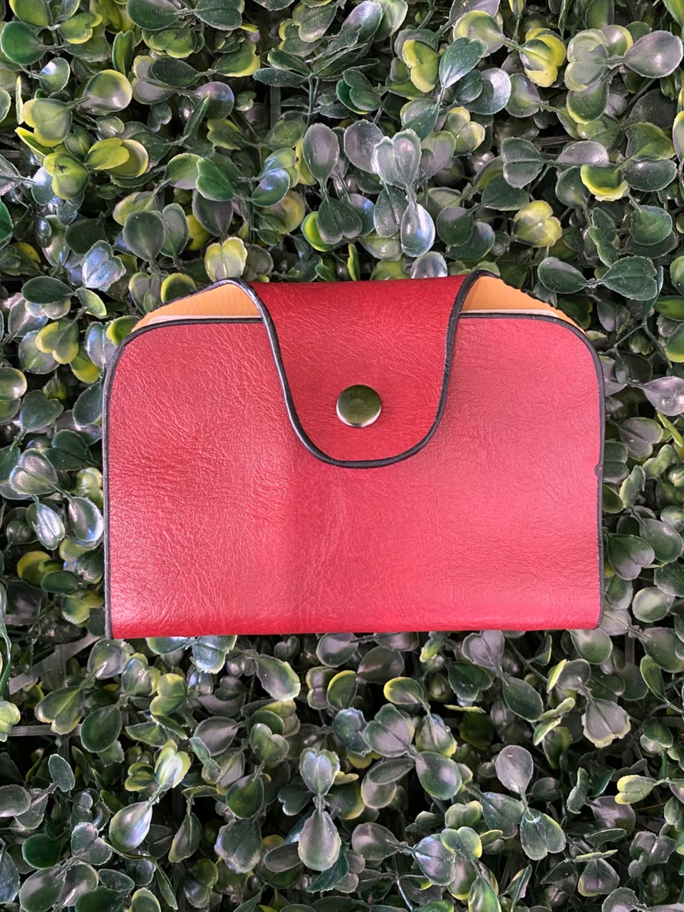 Red Three-Piece Handbag & Pouch Set