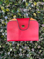 Red Three-Piece Handbag & Pouch Set